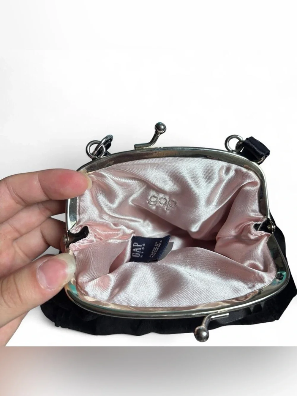 Vintage 2005 Gap Kids Black Satin Kisslock Mini Bag Holiday Release